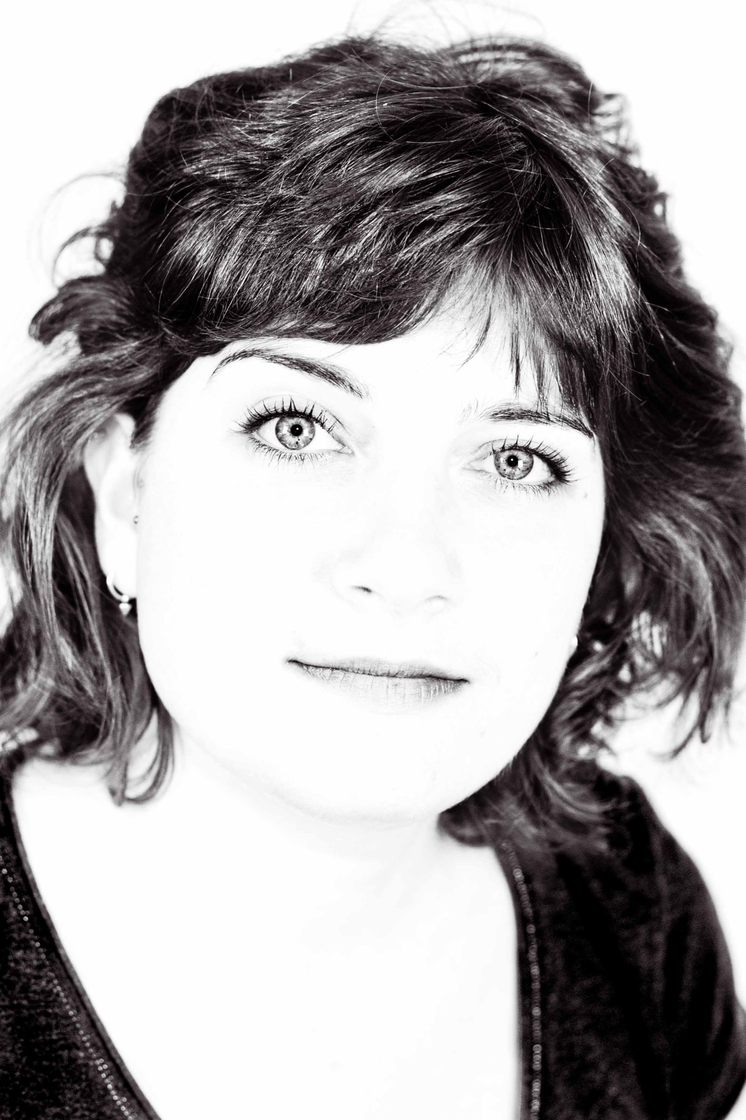 Portrait rapproché en noir et blanc